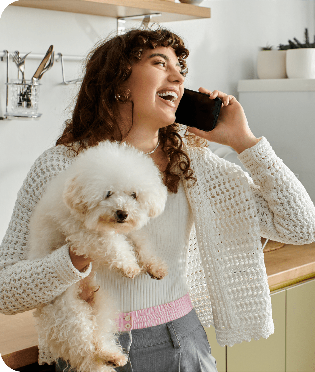 Person with two dogs